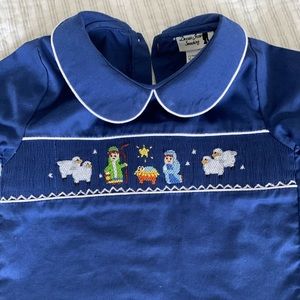 Two piece smocked nativity set